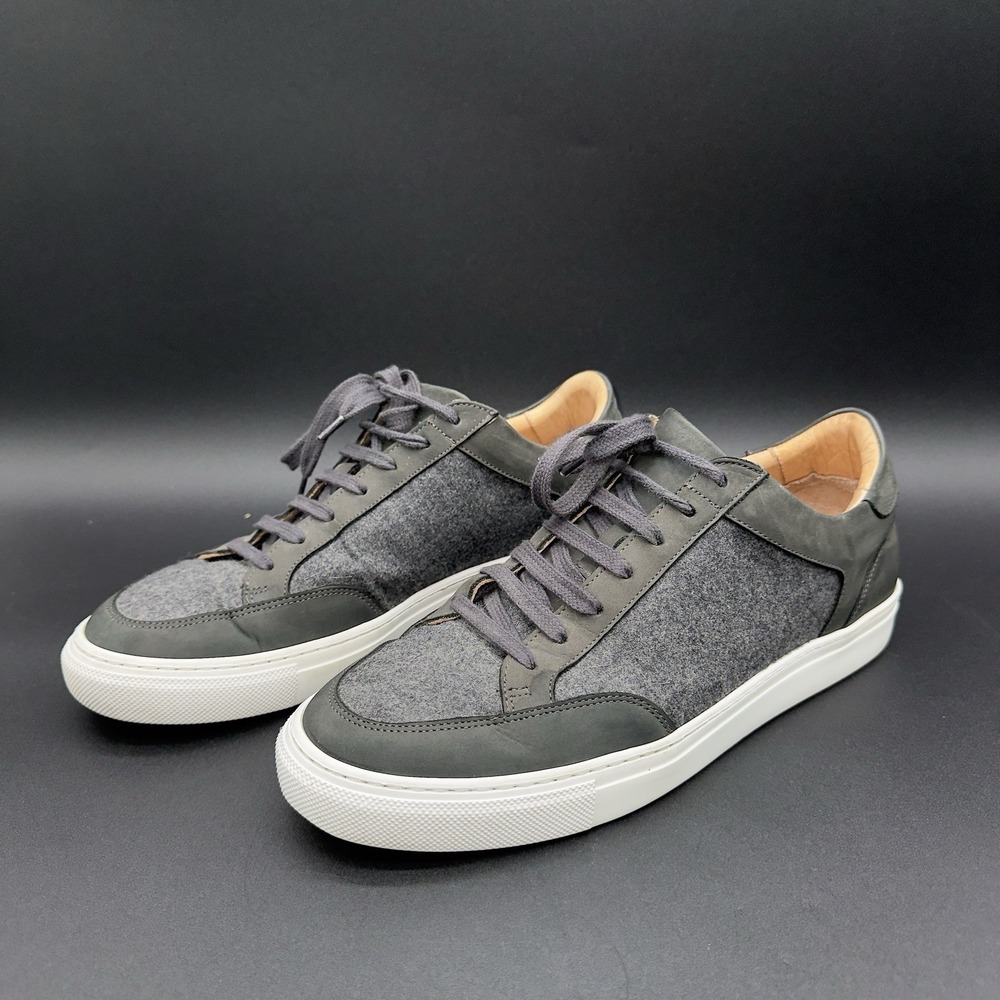 Suitsupply Grey Wool Suede Low Top Sneakers Men EU 43 US 10 Made In Portugal